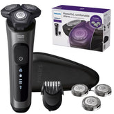 PHILIPS front view of electric shaver showing ergonomic design and cordless convenience