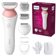 Philips lady shaver front packaging showing model BRL146/00 and benefits