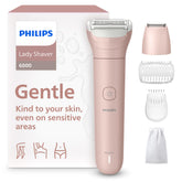 Philips lady shaver Series 6000 front view showing ergonomic design and easy handling