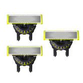 PHILIPS OneBlade front packaging showing the 3-pack and model QP430/60, clear replacement benefit