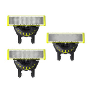 PHILIPS OneBlade front packaging showing the 3-pack and model QP430/60, clear replacement benefit
