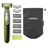 PHILIPS OneBlade front view showing compact ergonomic handle and blade benefit: easy grip