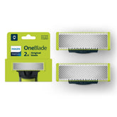 PHILIPS OneBlade QP220/51 front packaging showing two replaceable blades and model label, clear product ID