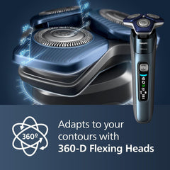PHILIPS close-up of Dual SteelPrecision blades highlighting fast precise cutting action