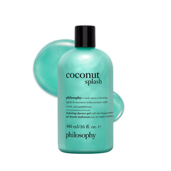 philosophy front bottle showing label and 16 fl oz size, highlights hydration