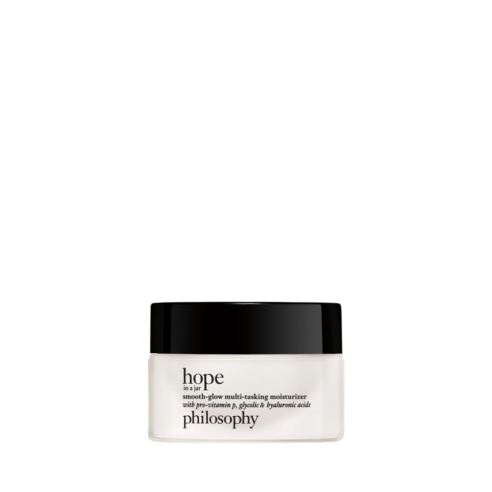 philosophy hope in a jar front jar showing compact travel-friendly size and branding