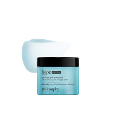 philosophy front jar showing labeled glow water cream and clean design benefit hydration