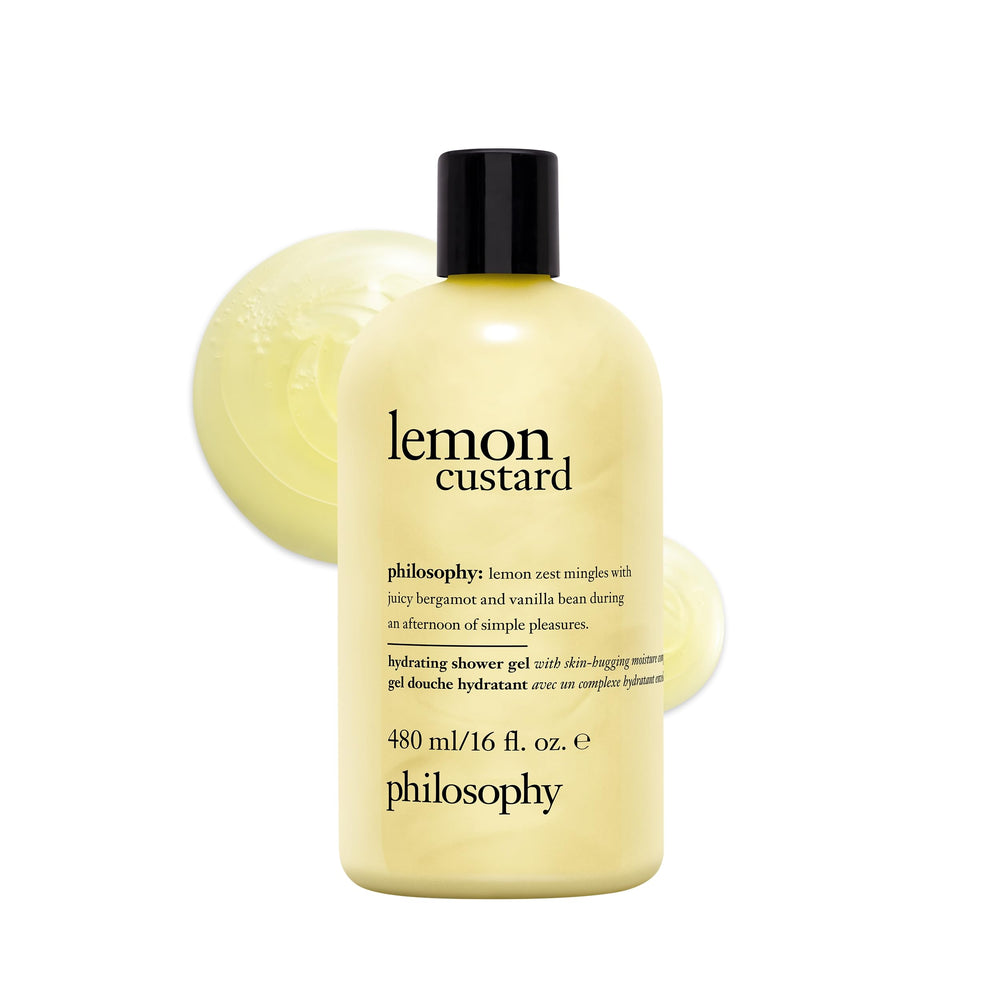 philosophy bottle front packaging shows product and scent benefits