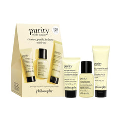 philosophy front packaging showing three-piece kit and quick routine benefit