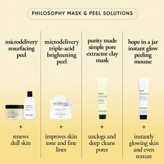 philosophy Purity mask 2.5 fl oz beside ruler for size and travel-friendly benefit