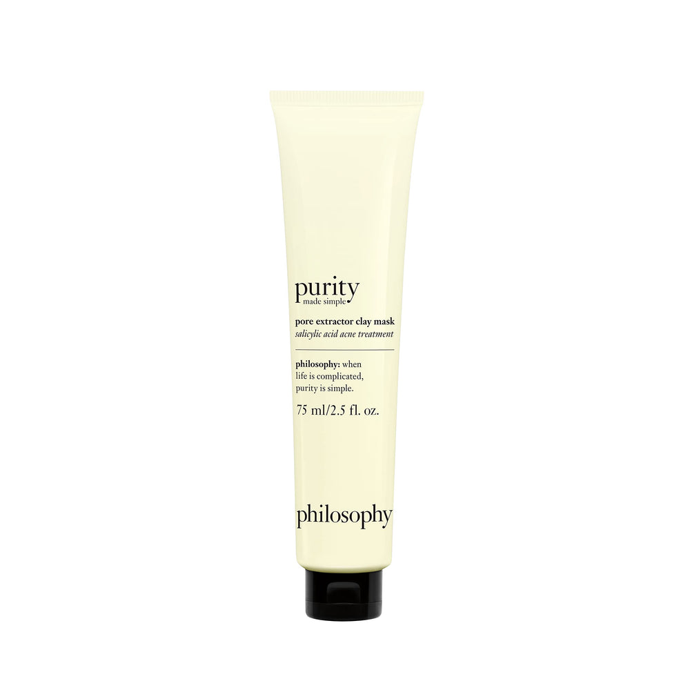philosophy Purity mask front packaging shows label and jar, conveys clean results
