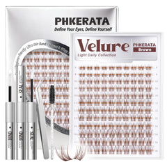PHKERATA front packaging showing the Velure brown lash kit benefit of easy DIY styling