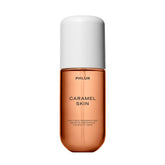 PHLUR bottle front view showing caramel skin label and portable size