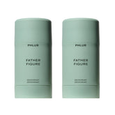 PHLUR front packaging of Father Figure two-pack showing clean aluminum-free benefit