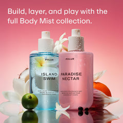 PHLUR being misted into hair for lightweight, long-lasting fragrance