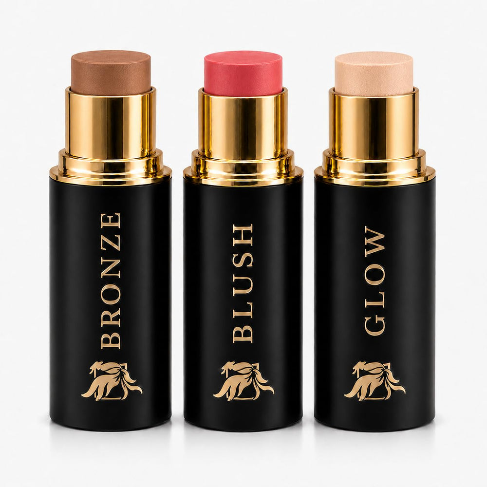 Phoenix Beauty front packaging showing sleek black and gold travel-friendly sticks
