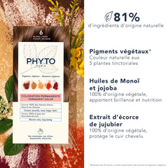 PHYTO coloring cream and milk developer staged to show easy mixing and application