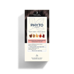 PHYTO front packaging showcasing the 3 Dark Brown kit and benefits
