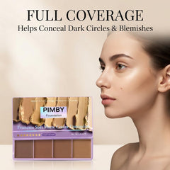 Pimby Foundation applied under eye demonstrating natural finish and reduced dark circles
