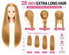 Pinzer close-up of synthetic blonde hair texture for realistic styling practice