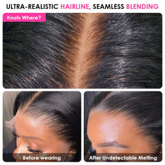 Pizazz pre-plucked hairline close-up showing baby hairs for instant realism