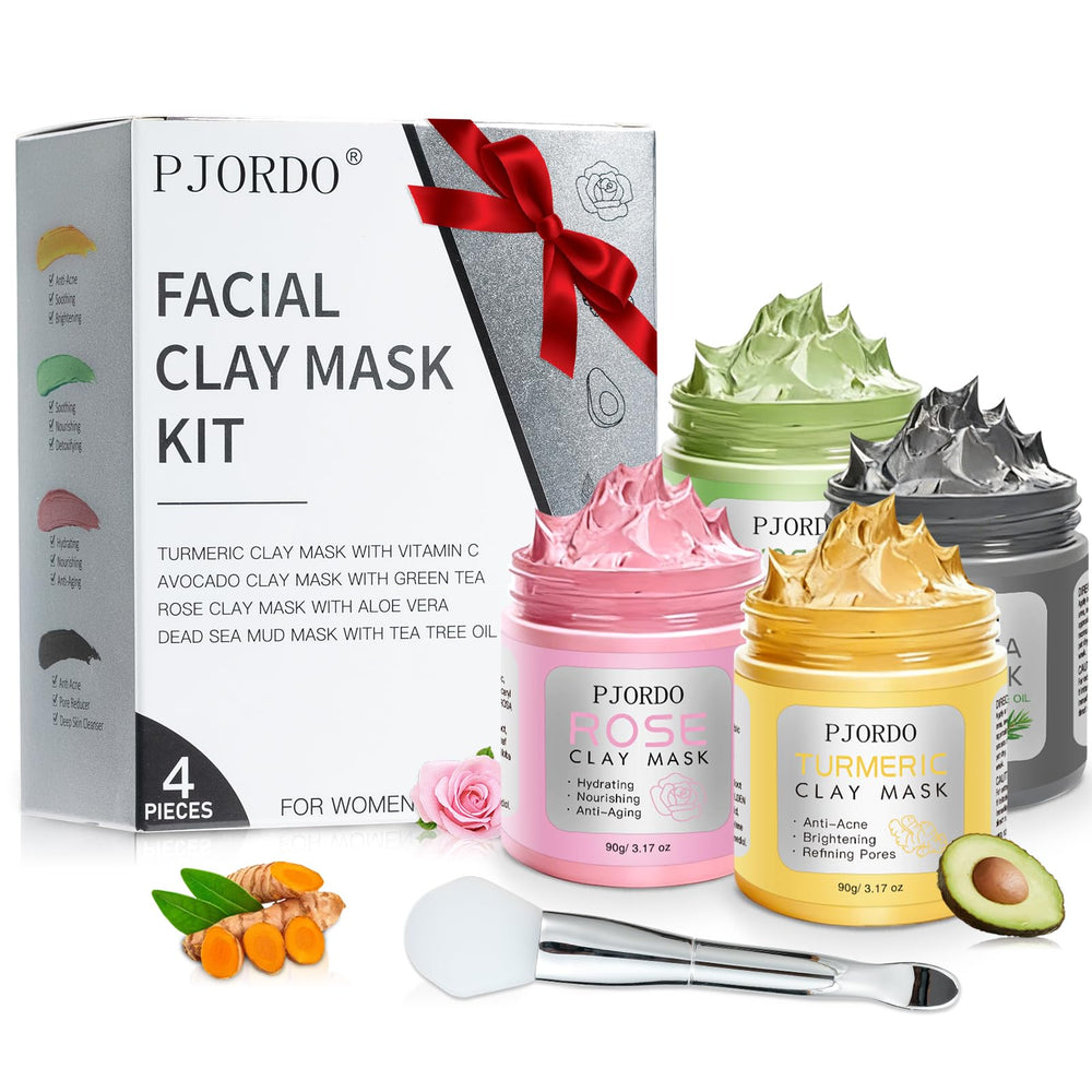 Pjordo front packaging showing four masks and applicator, ideal gift