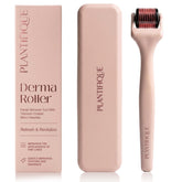 PLANTIFIQUE derma roller front view showing compact pink design and easy grip
