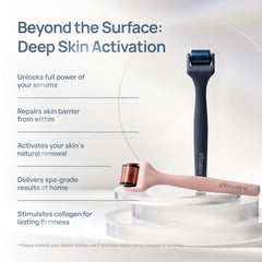 PLANTIFIQUE derma roller held in hand showing comfortable grip and easy control benefit