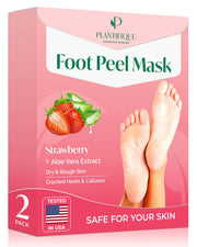PLANTIFIQUE front packaging showing strawberry foot peel and benefits