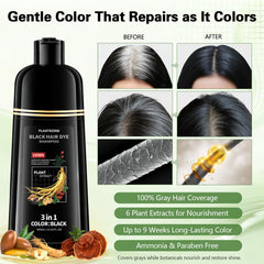 Plantkonw application on hair showing quick coverage and time-saving benefit