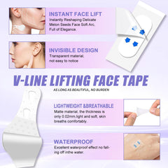 PLAYQUEEN demonstration applying tape to cheek for instant lift