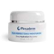 Plexaderm front packaging showing fragrance-free moisturizer and label benefits