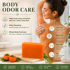 Plymun Kaori soap lathered in hand demonstrating gentle cleansing action