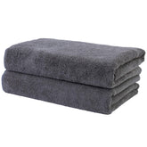 POLYTE front view of two-pack towels showing size and plush benefit