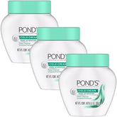 POND'S front packaging showing three tubs and clear product identity and convenience