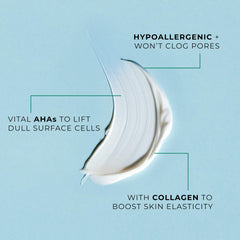POND'S ingredient collage highlighting AHA collagen vitamin E benefits