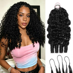 Popway front packaging showing natural black curls and quick-install benefit