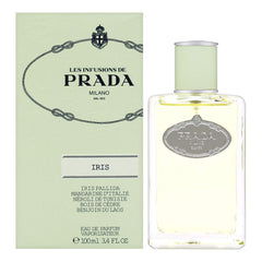 Prada Infusion D'iris bottle front highlighting elegant glass and wearable daytime scent