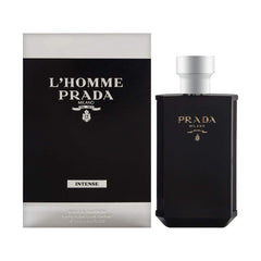 Prada bottle front view showing minimalist design and confident presentation by Prada