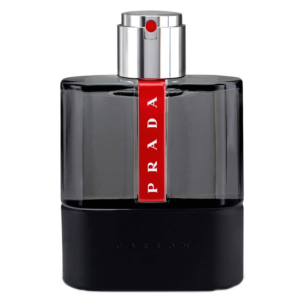 Prada Luna Rossa Carbon front bottle showing minimalist design and modern aesthetic