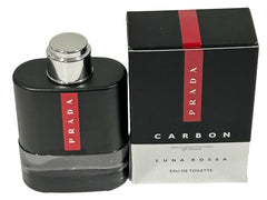 Prada Luna Rossa Carbon mini on bathroom counter for quick refresh benefit