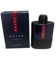 Prada Luna Rossa Ocean mini front view showing elegant black bottle and designer appeal