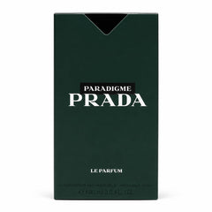 Prada Paradigme close-up cap detail illustrating quality packaging and secure seal