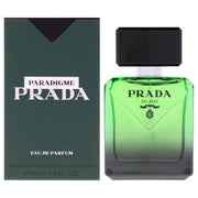 Prada Paradigme bottle front view showing sleek design and immediate sophistication