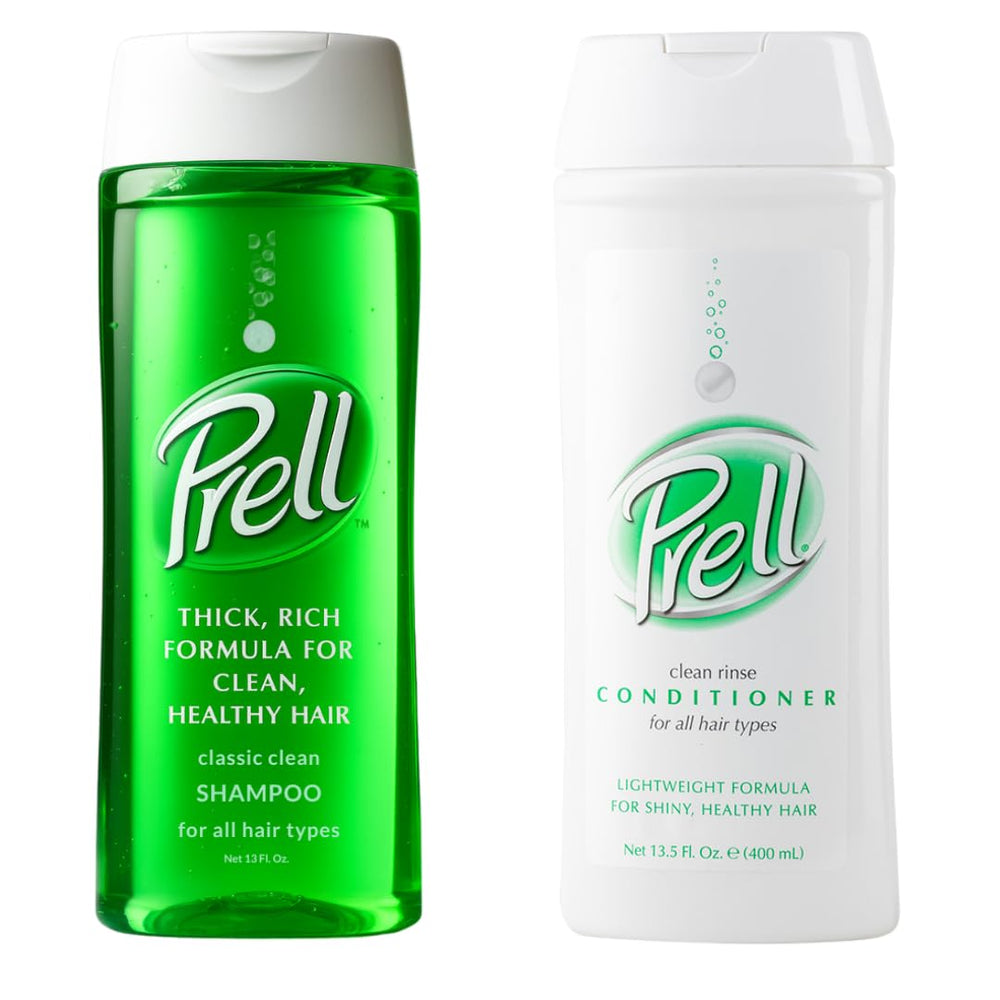 Prell front packaging 13.5 oz showing classic label and size for easy selection
