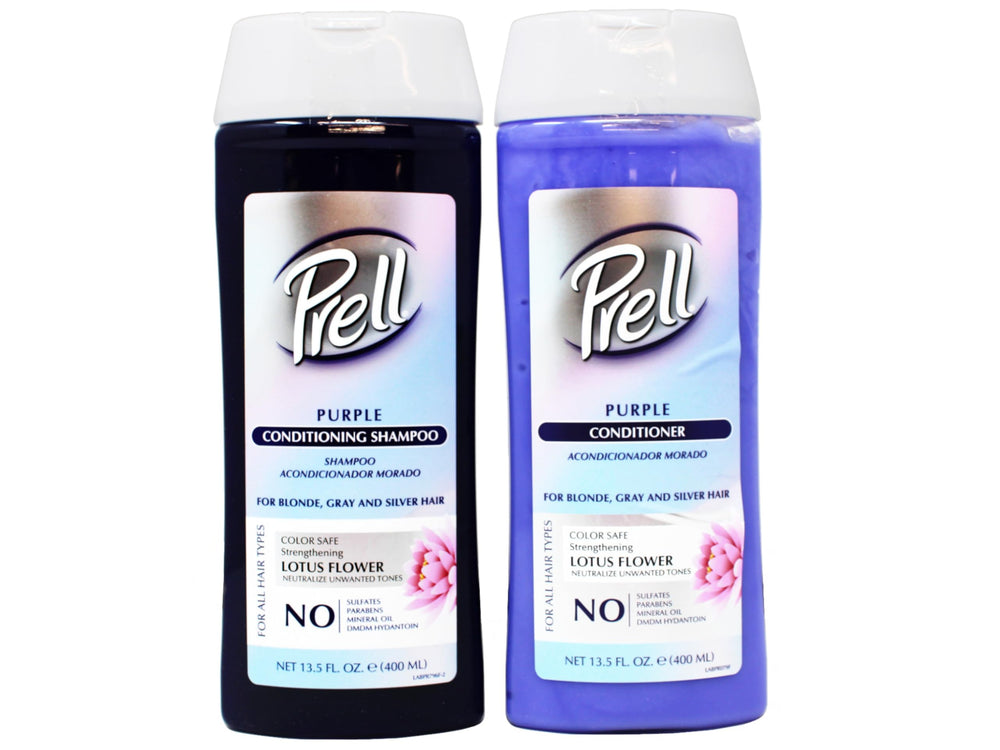 Prell purple set front packaging shows product duo and benefits