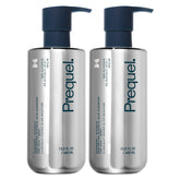 Prequel glycolic body wash front packaging showing clear labeling and pump benefit