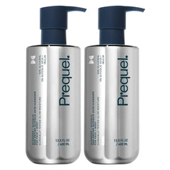 Prequel glycolic body wash front packaging showing clear labeling and pump benefit