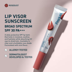Prequel Skin lip visor open applicator for easy mess-free application benefit
