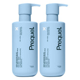 Prequel bottle front pump showing clean label and unscented benefit